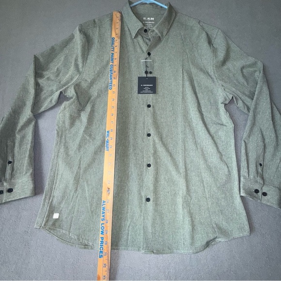 01.ALGO Sage Green PERFORMANCE quick dry stretch UPF 40+ Button Down Shirt XL - Picture 5 of 13